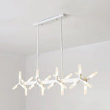 18/24-Light Linear Acrylic Shade Ceiling Pendant For Dining Room - Black/White/Gold Ideal Over