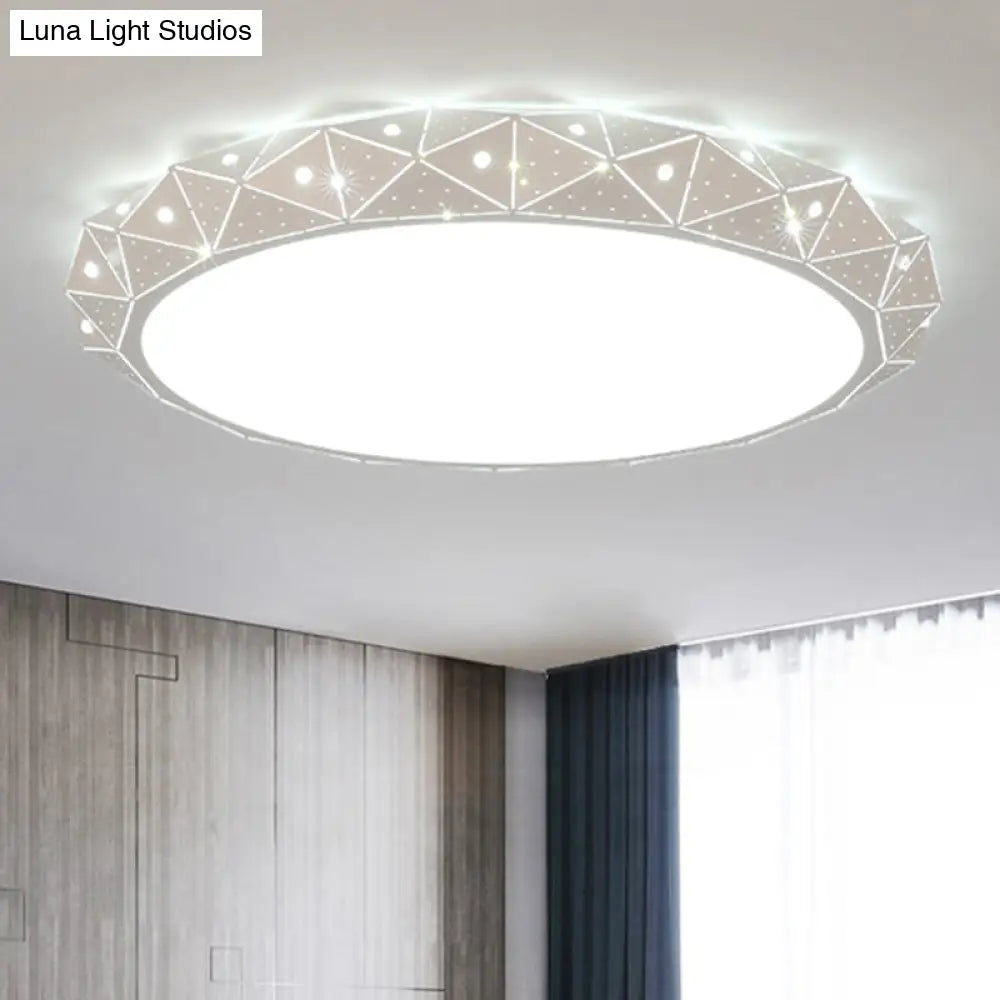 18’/25.5’ Round Led Flush Mount Ceiling Lamp In Warm/White Light With Acrylic Design