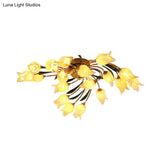 18 - Light Brass Led Ceiling Semi - Flush Mount For American Garden Inspired Living Rooms