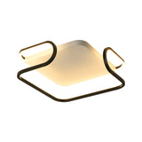 Modern Metal Square Flush Mount Led Ceiling Light (16/19.5) - Warm/White Bedroom Lighting