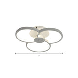 Modern Flower Metal Led Ceiling Light In 18’/21.5’ - Black/White With Warm/White/Natural Options