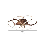Modern Aluminum Led Ceiling Light For Hotels - Brown Blossom Flush Mount