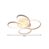 Minimalistic White Flower-Like Flush Mount Lamp - Metallic Led Ceiling Light Fixture For Bedroom