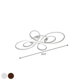 Modern Ribbons Led Ceiling Flush Mount Light In Warm/White Multiple Sizes & Colors
