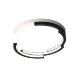 C-Shaped Led Flushmount Ceiling Light Minimalist Acrylic 16/19.5 Wide Black/White 3 Color