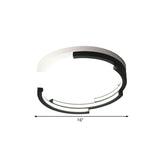 C-Shaped Led Flushmount Ceiling Light Minimalist Acrylic 16/19.5 Wide Black/White 3 Color
