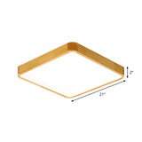 Modern Led Flush Mount Fixture - Beige Square Ceiling Light With Acrylic Shade Warm/White Available