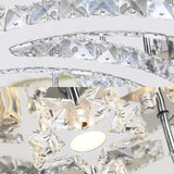 Chrome Flush Mount Light With Moon & Starry Metal Led Ceiling Lamp Luxurious Bedroom Lighting
