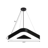 Modern Triangle Pendant Lamp With Led Lighting For Offices - Available In White Or Black Finish