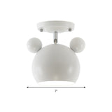 Rotating Bear Head Ceiling Lamp - Stylish Macaron Loft Metal Light For Balconies