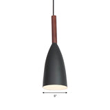 Modern Metallic Cone Pendant Lamp With Curved Design For Restaurants