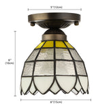Vintage Stained Glass Flush Mount Light Fixture For Bedroom