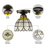 Vintage Stained Glass Flush Mount Light Fixture For Bedroom