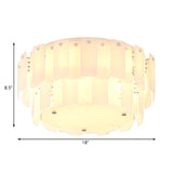 Contemporary 2-Tier White Glass Flush Mount Lamp - Multi Lights & Stylish Fixture For Living Room