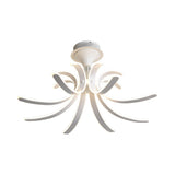 Modern Spring Acrylic Semi Flush Mount Led Ceiling Light White/Warm