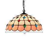 Hand Rolled Art Glass Ceiling Light - Tiffany Pink/Light Blue/Green Pendant For Bedroom