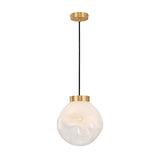 White Glass Pendant Light With Irregular Shape - Modern Kitchen Dining Room Suspension Lamp