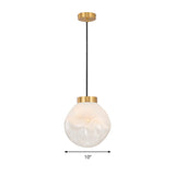 White Glass Pendant Light With Irregular Shape - Modern Kitchen Dining Room Suspension Lamp