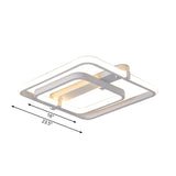Sleek Rectangular Acrylic Semi Flush Modernist Ceiling Light Fixture With White/Warm Led Lighting -