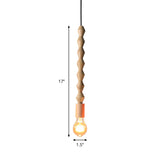 Japanese Style Wooden Deco Pendant Light In Beige For Kitchen