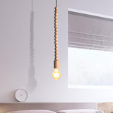 Japanese Style Wooden Deco Pendant Light In Beige For Kitchen