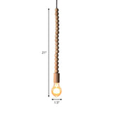 Japanese Style Wooden Deco Pendant Light In Beige For Kitchen
