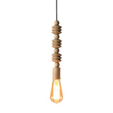 Japanese Style Wooden Deco Pendant Light In Beige For Kitchen