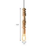 Japanese Style Wooden Deco Pendant Light In Beige For Kitchen