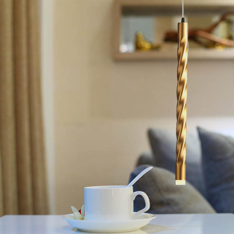 Gold Finish Modern Rope Mini Pendant Lamp - Perfect For Stair Kitchen Lighting