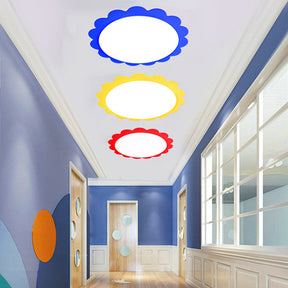 Cartoon Flower Ceiling Light For Corridor And Bathroom Blue / White