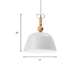 Nordic Style Metal Bell Pendant Light - 12/16 Wide Monochrome Single-Light Hanging Lamp For Kitchen