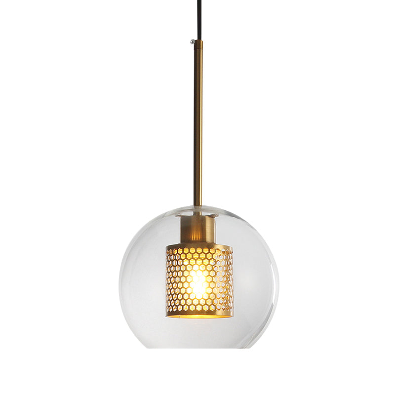 Modern Orb Pendant Light With Mesh Screen - Ideal For Hallways