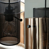 Modern Amber Cylinder Pendant Lamp With Mesh Screen - Perfect Hanging Light For Kitchen