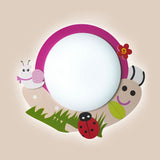 Cartoon Pink Snail Ceiling Light: Fun Metal & Acrylic Flush Mount For Girls Bedrooms