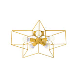 5-Light Industrial Ceiling Lamp For Kids Bedroom With Star Cage Design