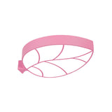 Led Childrens Flush Mount Fixture With Acrylic Leaf-Like Shade In Red/Pink/Yellow - Warm/White Light