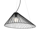 Modern Black Wire Caged Pendant Light With 1 Bulb - Ideal For Dining Rooms