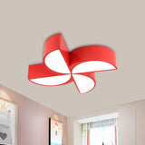 Colorful Windmill Baby Room Ceiling Lamp - Acrylic Led Kids Flush Light Fixture (Red/Yellow/Blue)