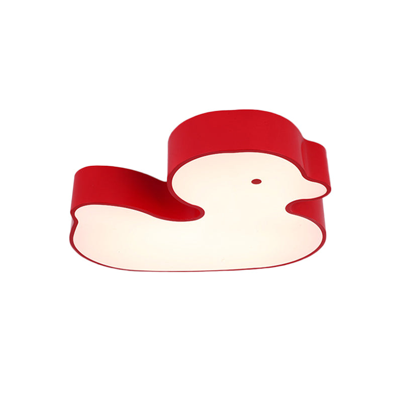 Little Duck Led Flush Mount Childrens Lamp With Colorful Acrylic Close To Ceiling Fixture