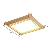 Minimalist Wood Oblong Led Ceiling Light In Beige - 3 Sizes (14’/19.5’/23’) Warm/White
