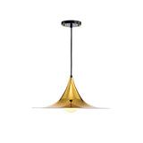 Nordic Style Flared Suspension Light - Metal 1 Black/White/Gold Hanging Ceiling Fixture