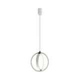Modern Led Pendant Light With Crossed Ring Design - Black/White Metallic Shade In Warm/White Black /