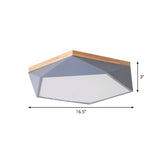 Iron Flush Mount Led Ceiling Lamp With Modernist Design - 16.5’/20.5’ Width