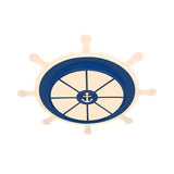 Rudder Flushmount Led Kids Ceiling Lamp - 19.5’/23.5’ Acrylic Blue Warm/White Light