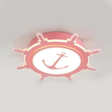 Colorful Cartoon Rudder Led Ceiling Lamp For Girls Bedroom Pink / 16.5