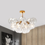 Clear Glass Bubble Ceiling Light For Childs Bedroom Or Hallway - Simple Semi-Flush Mount Design 4 /