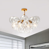 Clear Glass Bubble Ceiling Light For Childs Bedroom Or Hallway - Simple Semi-Flush Mount Design