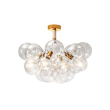Clear Glass Bubble Ceiling Light For Childs Bedroom Or Hallway - Simple Semi-Flush Mount Design