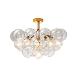 Clear Glass Bubble Ceiling Light For Childs Bedroom Or Hallway - Simple Semi-Flush Mount Design