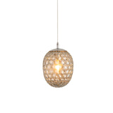 Modern Pineapple Shaped Pendant Light With Hammered Glass Dining Table Lighting